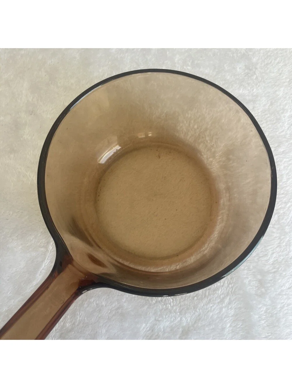 VINTAGE VISIONS CORNING Amber Glass 1.5L Saucepan With Lid 7 Inch. Great Quality